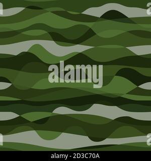Curly waves tracery, colored curved lines. Stylized abstract camouflage Stock Vector