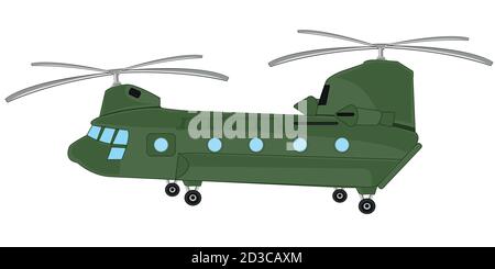American helicopter on white background is insulated Stock Vector