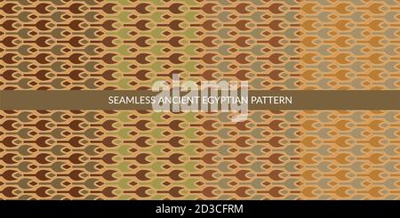 Seamless Ancient Egyptian Pattern Set Vector Illustration Art Stock Vector