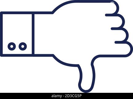 dislike hand line style icon design of People arm finger person learn communication healthcare theme Vector illustration Stock Vector