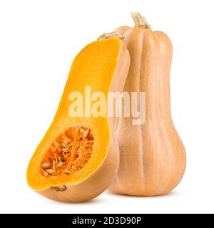 pumpkin butternut squash isolated on white background, clipping path, full depth of field Stock Photo