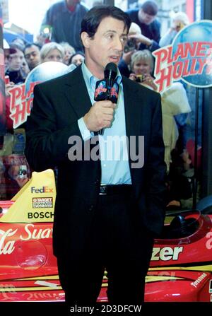 Sylvester Stallone appears at Planet Hollywood in New York City to celebrate the opening of his car racing drama 'Driven' April 26, 2001. 'Driven' opens in theaters nationwide April 27th.  SS/JP