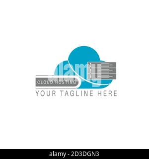 cloud hosting logo illustration design. Stock Vector