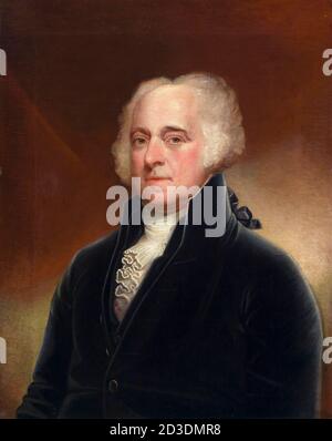John Adams (1735-1826), American statesman and Founding Father, Second President of the United States, portrait painting after Gilbert Stuart, circa 1815 Stock Photo