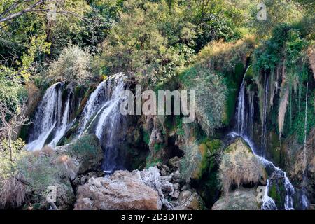 STUDENCI, BOSNIA HERZEGOVINA - 2017 AUGUST 16. Kravice waterfalls on the Trebizat river in Bosnia and Herzegovina. Stock Photo