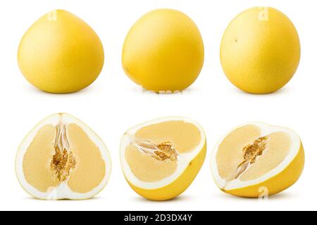 yellow pomelo, isolated on white background, clipping path, full depth of field Stock Photo
