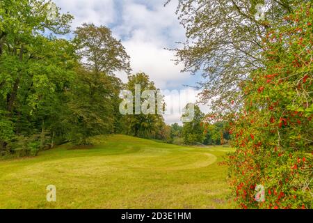 Fürst Pückler Park und Schloss in Branitz, Prince Peuckler, palace and country park, Cottbus, Brandenburg, East Germany, Europe Stock Photo