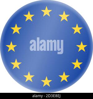 round blue and golden european union symbol or badge vector illustration Stock Vector