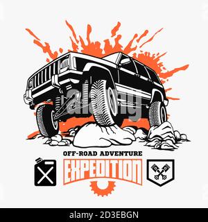 Off road car logo template - vector stock Stock Vector
