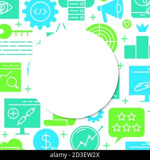 SEO services poster in flat style with place for text Stock Vector