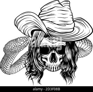 skull king with snake vector illustration design Stock Vector