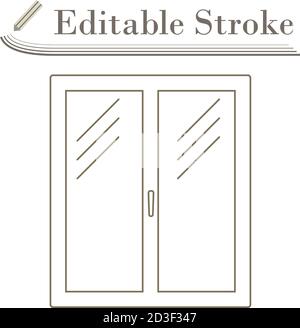 Icon Of Closed Window Frame. Editable Bold Outline With Color Fill ...