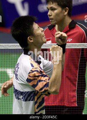 Malaysiau0027s Wong Choong Hann celebrates after winning the 