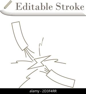 Icon Of Wire. Editable Stroke Simple Design. Vector Illustration. Stock Vector