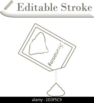 Seasoning Package Icon. Editable Stroke Simple Design. Vector Illustration. Stock Vector