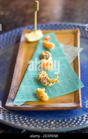 Canapes served at a hotel bufffet in Cebu Stock Photo