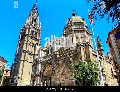 13 th-century High Gothic Catedral Primada Santa Maria de Toledo (The Primate Cathedral of Saint Mary of Toledo), Spain Stock Photo