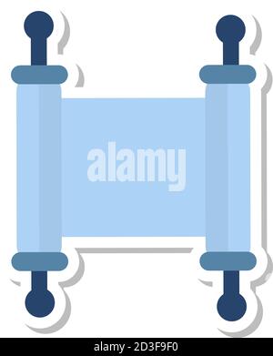 Scroll torah Hanukkah flat icon, cartoon style. Vector illustration Stock Vector
