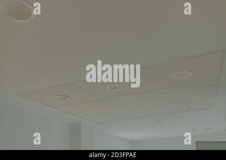 Technical ceiling in an new office building Stock Photo