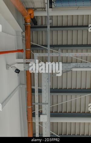 Technical ceiling in an new office building Stock Photo