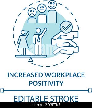 Increased workplace positivity concept icon Stock Vector