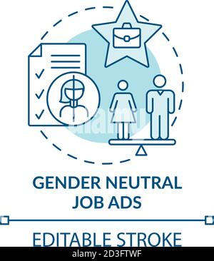 Gender neutral job ads concept icon Stock Vector