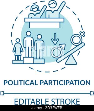 Political participation concept icon Stock Vector