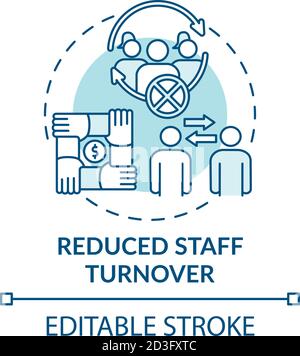 Reduced staff turnover concept icon Stock Vector