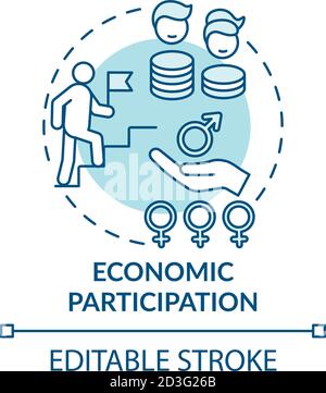 Economic participation concept icon Stock Vector