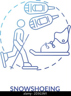 Snowshoeing concept icon Stock Vector