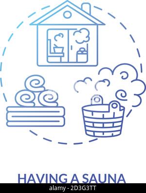 Having sauna concept icon Stock Vector