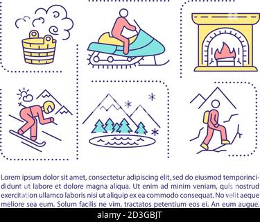 Winter spending time concept icon with text Stock Vector