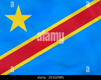 3D Waving Flag of DR Congo. Vector illustration Stock Vector Image ...
