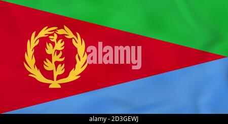 Eritrea waving flag. Eritrea national flag background texture. Vector illustration. Stock Vector