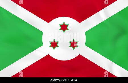 Burundi waving flag. Burundi national flag background texture. Vector illustration. Stock Vector