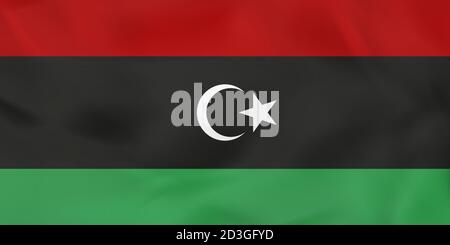 Libya waving flag. Libya national flag background texture. Vector illustration. Stock Vector