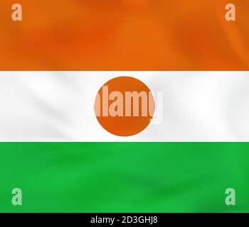 Niger waving flag. Niger national flag background texture. Vector illustration. Stock Vector