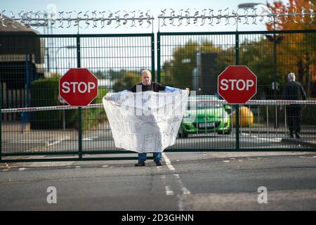 Glenrothes, Scotland, UK. 8 October 2020. Pictured: Sean Clerkin of Action For Scotland.  Credit: Colin Fisher/Alamy Live News. Stock Photo