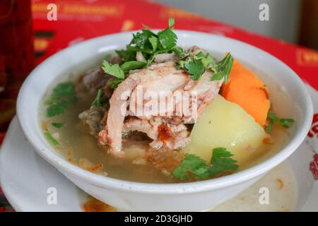 Sop buntut or oxtail soup. Indonesian traditional culinary. Stock Photo