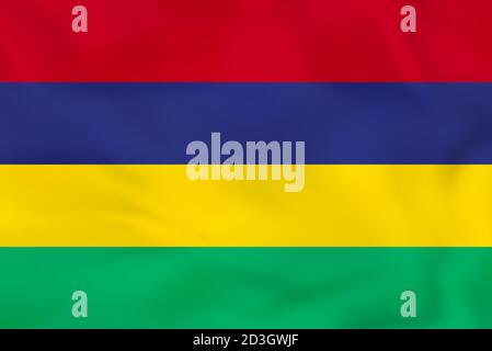 3d waving flag Mauritius Isolated on white background Stock Vector ...