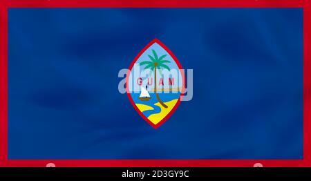 Guam waving flag. Guam national flag background texture. Vector illustration. Stock Vector