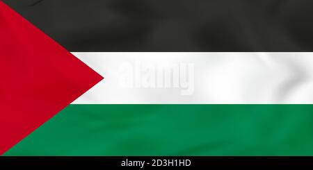 Palestine waving flag. Palestine national flag background texture. Vector illustration. Stock Vector