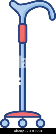 cane disabled tool flat style icon vector illustration design Stock Vector