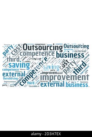 Word cloud representing company outsourcing Stock Vector