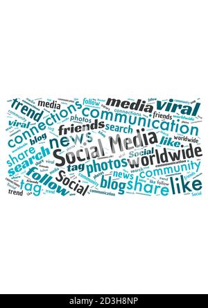 Word cloud representing social media Stock Vector