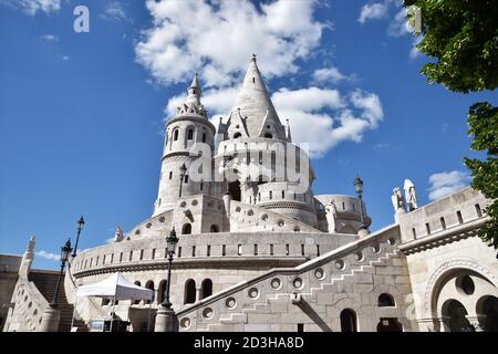 Budapest, Hungary, July 1, 2018: Fisherman's Bastion, one of the best known monuments in the Buda Castle District Stock Photo