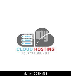 cloud hosting logo illustration design. Stock Vector