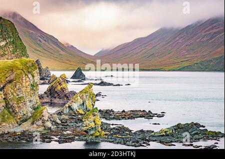 Shoreline of Commander Island Stock Photo