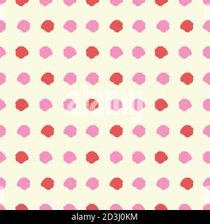 Abstract geometric colorful irregular dot pattern. Pastel hand drawn striped design. Vector geometric pastel dotted line pattern. Irregular spot in alignment on cream colored background. Simple, modern design. Perfect for stationery, print and gift wrap. Stock Vector