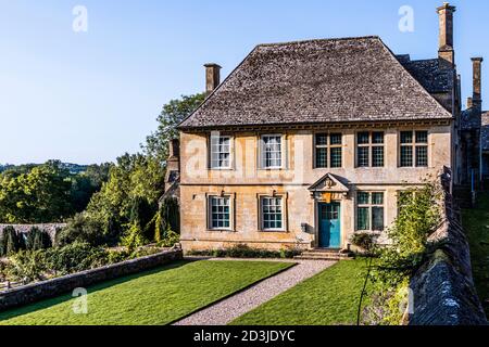 Evening light on Snowshill Manor in the Cotswold village of Snowshill, Gloucestershire UK Stock Photo